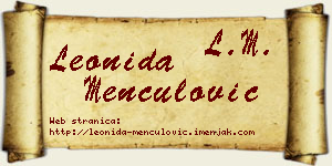 Leonida Menčulović vizit kartica